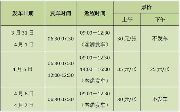 上海福寿园墓地清明班车信息出炉了！